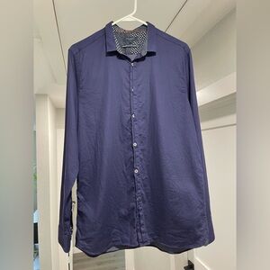 Ted Baker Deep Blue Casual Button Down Shirt